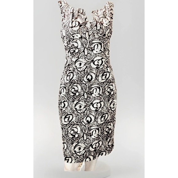 Adrianna Papell Dresses & Skirts - Adrianna Papell Sleeveless Sheath Dress Women's 8 Brown White Floral Career